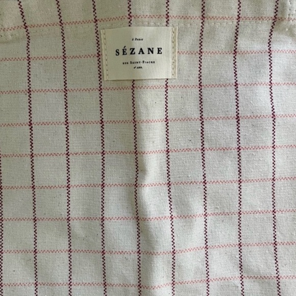 Sezane Carreaux Framboise Totebag - Picture 2 of 4